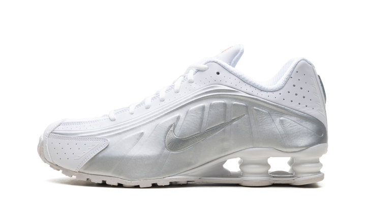 NIKE SHOX R4 WHITE BRIGHT CRIMSON METALLIC SILVER