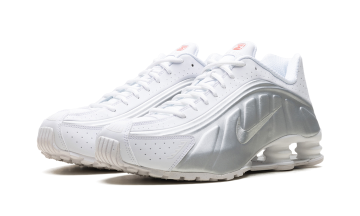 NIKE SHOX R4 WHITE BRIGHT CRIMSON METALLIC SILVER