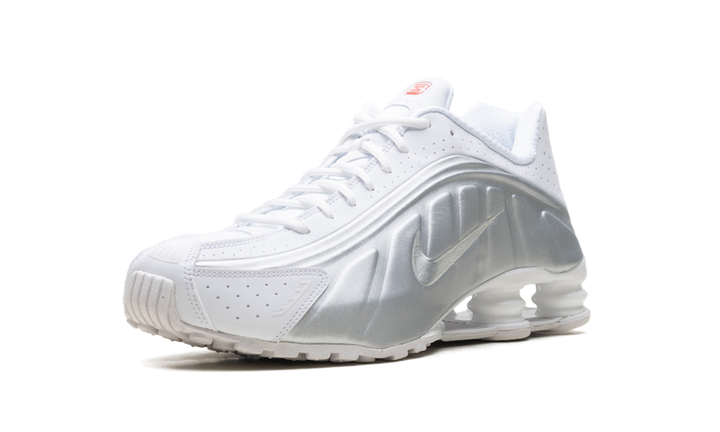 NIKE SHOX R4 WHITE BRIGHT CRIMSON METALLIC SILVER