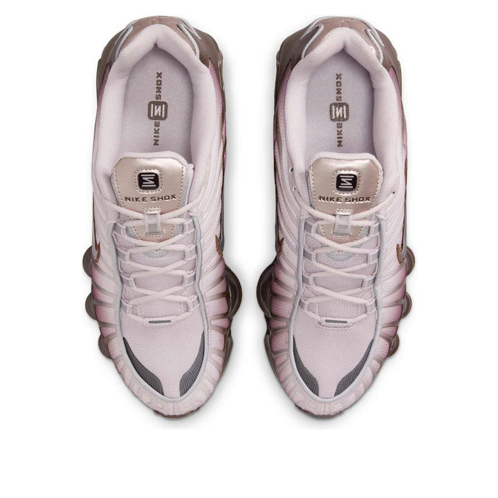 NIKE SHOX TL BAROQUE BROWN PLATINUM VIOLET METALLIC SILVER (WOMEN&