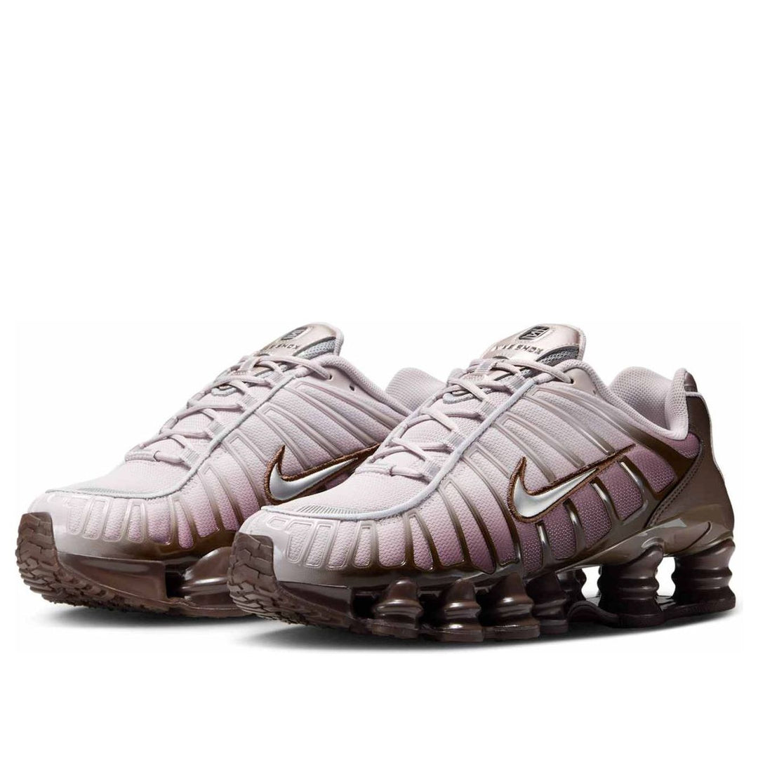 NIKE SHOX TL BAROQUE BROWN PLATINUM VIOLET METALLIC SILVER (WOMEN&