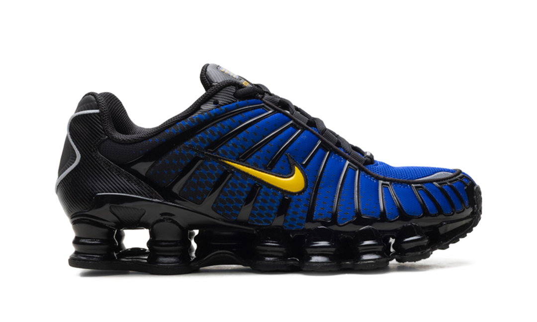 NIKE SHOX TL BLACK LYON BLUE VARSITY MAIZE