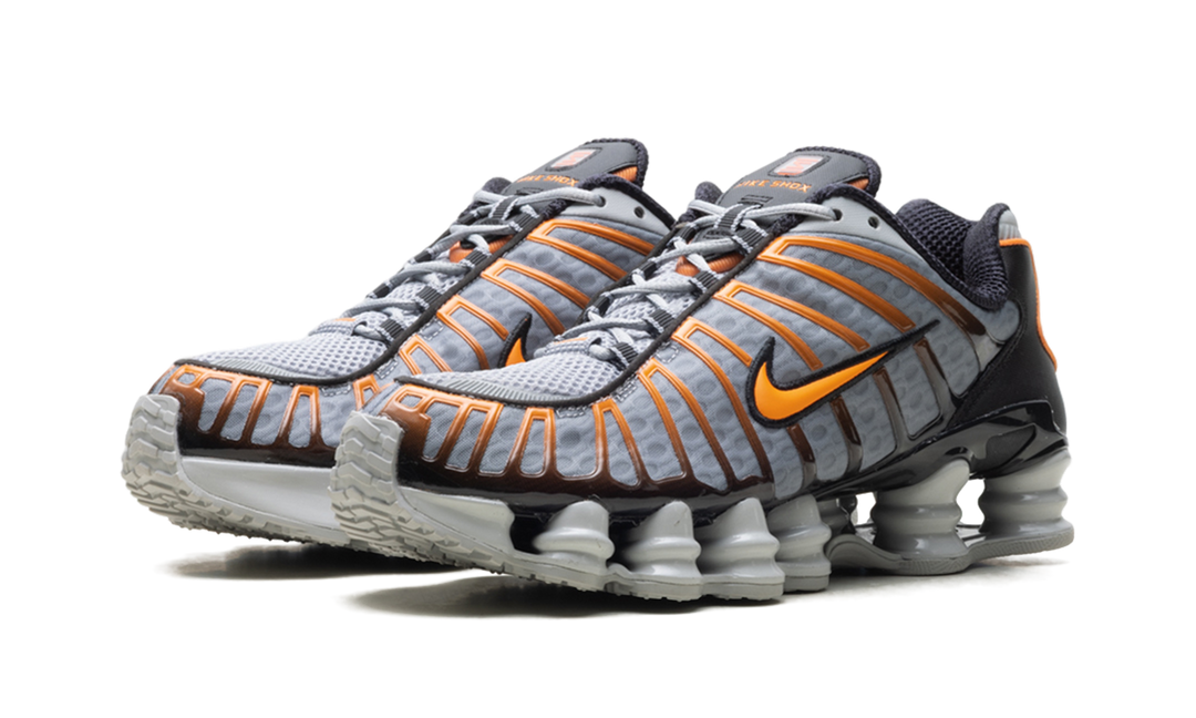 NIKE SHOX TL LIGHT SMOKE GREY BLACK BRIGHT MANDARIN