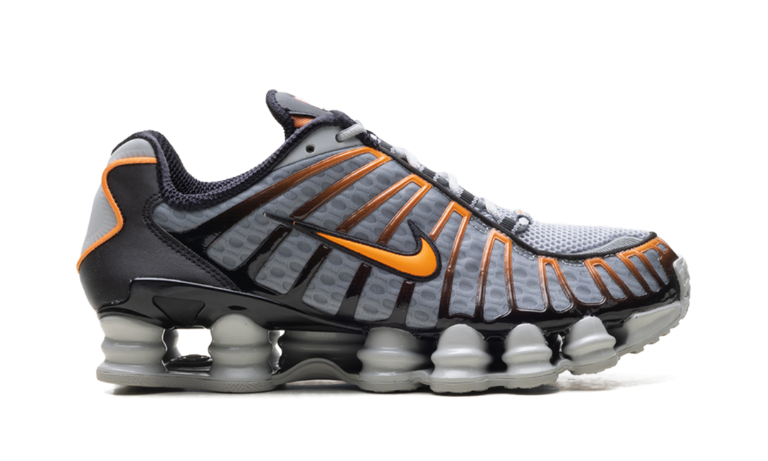 NIKE SHOX TL LIGHT SMOKE GREY BLACK BRIGHT MANDARIN