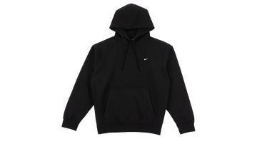NIKE SOLO SWOOSH MEN'S PULLOVER HOODIE BLACK/BLACK/WHITE — Stock