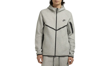 NIKE SPORTSWEAR TECH FLEECE FULL ZIP HOODIE DARK GREY HEATHER — Stock