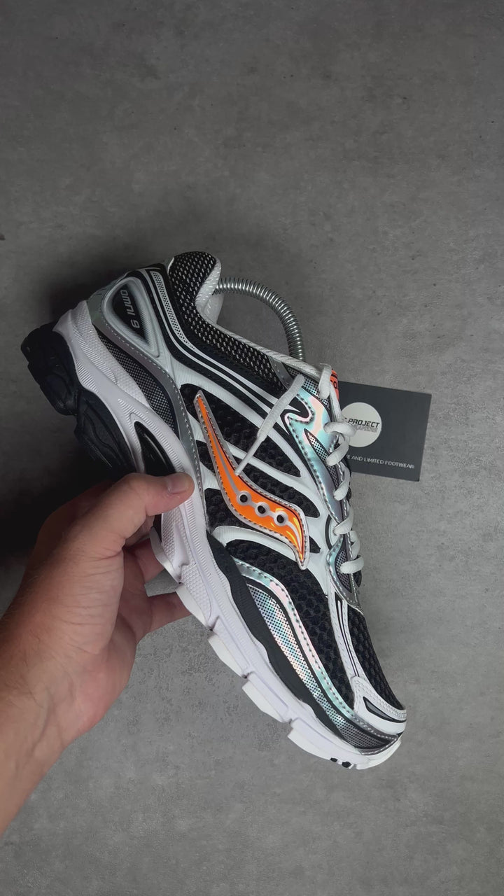 SAUCONY PROGRID OMNI 9 SPEED SHADES WHITE BLACK ORANGE