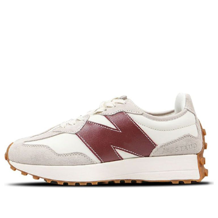 STAUD X NEW BALANCE 327 GREY BURGUNDY WOMENS