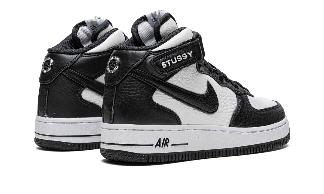 STUSSY X NIKE AIR FORCE 1 MID BLACK WHITE