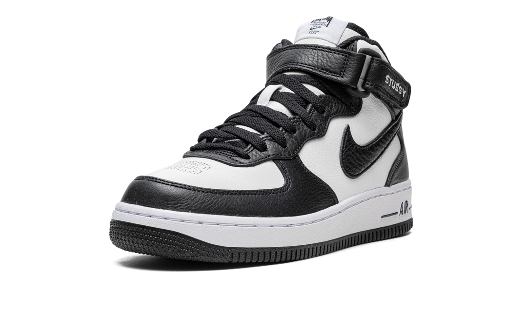 STUSSY X NIKE AIR FORCE 1 MID BLACK WHITE