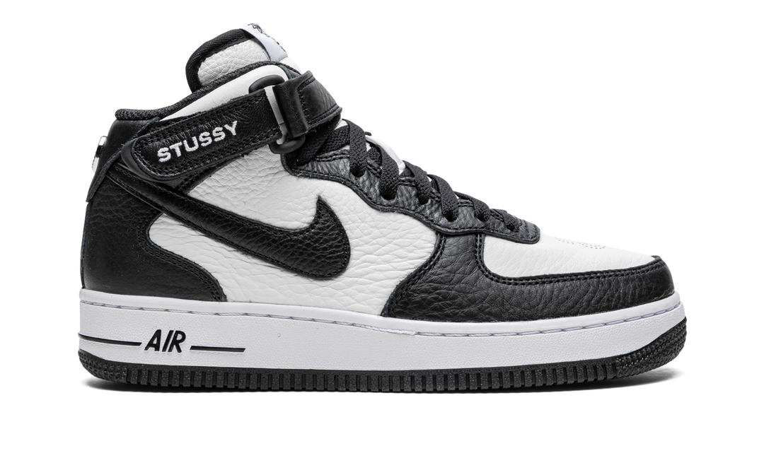 STUSSY X NIKE AIR FORCE 1 MID BLACK WHITE