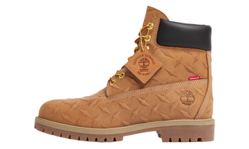 SUPREME X TIMBERLAND 6 INCH PREMIUM WATERPROOF BOOT EMBOSSED DIAMOND PLATE WHEAT — Stock