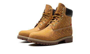 SUPREME X TIMBERLAND 6 INCH PREMIUM WATERPROOF BOOT EMBOSSED DIAMOND PLATE WHEAT — Stock