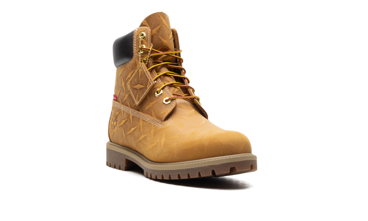 SUPREME X TIMBERLAND 6 INCH PREMIUM WATERPROOF BOOT EMBOSSED DIAMOND PLATE WHEAT