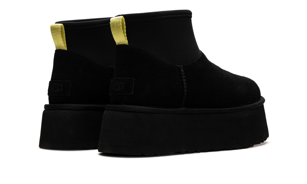 UGG CLASSIC MINI DIPPER BOOT BLACK YELLOW WOMENS