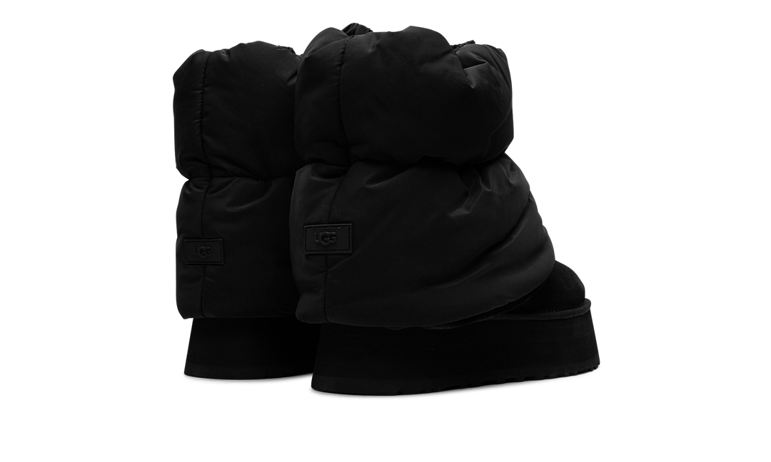 UGG CLASSIC MINI DIPPER PUFFER BOOT BLACK WOMENS