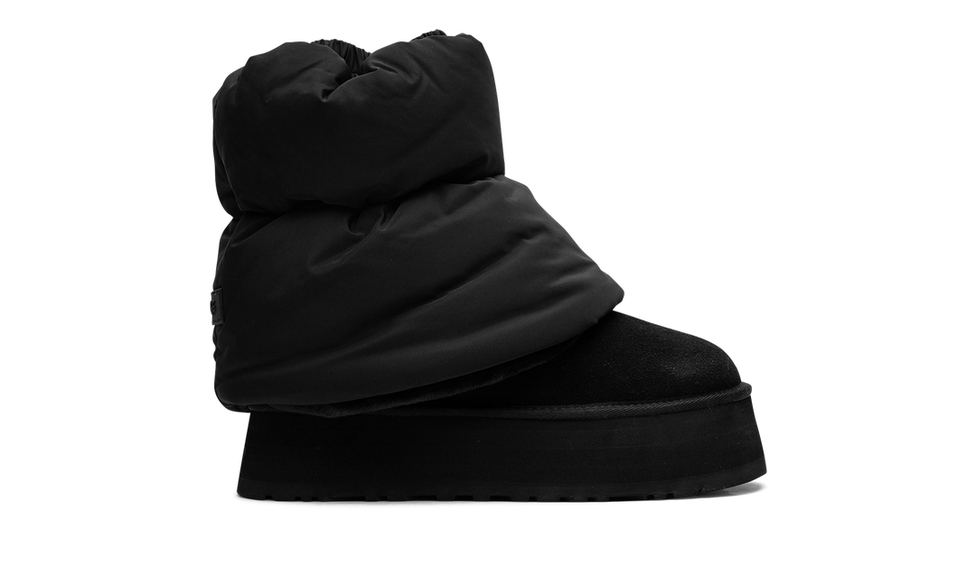 UGG CLASSIC MINI DIPPER PUFFER BOOT BLACK WOMENS