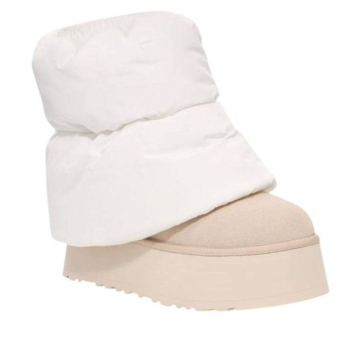 UGG CLASSIC MINI DIPPER PUFFER BOOT WHITE CERAMIC WOMENS