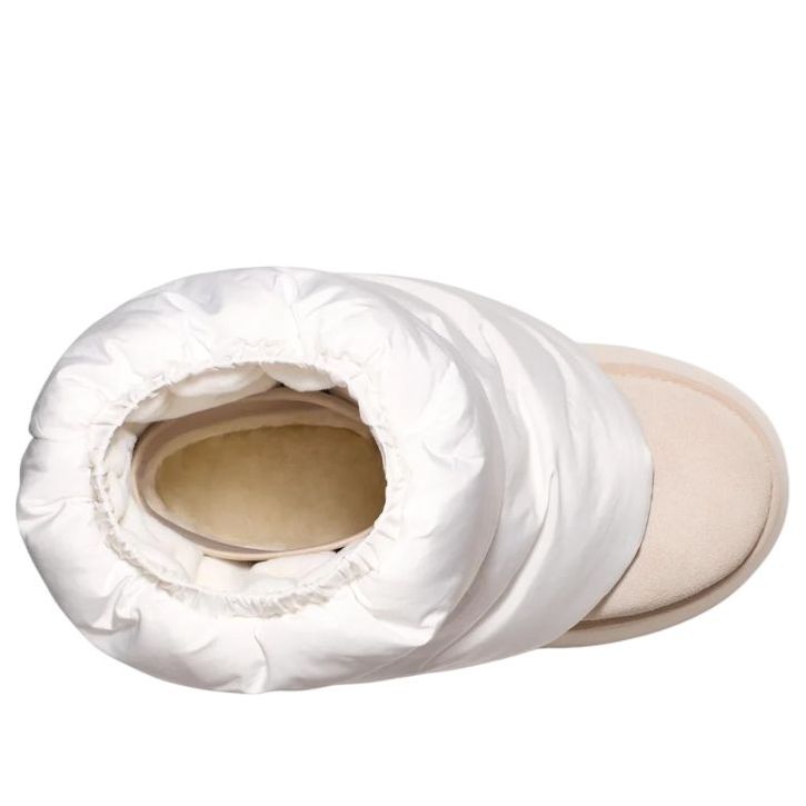 UGG CLASSIC MINI DIPPER PUFFER BOOT WHITE CERAMIC WOMENS