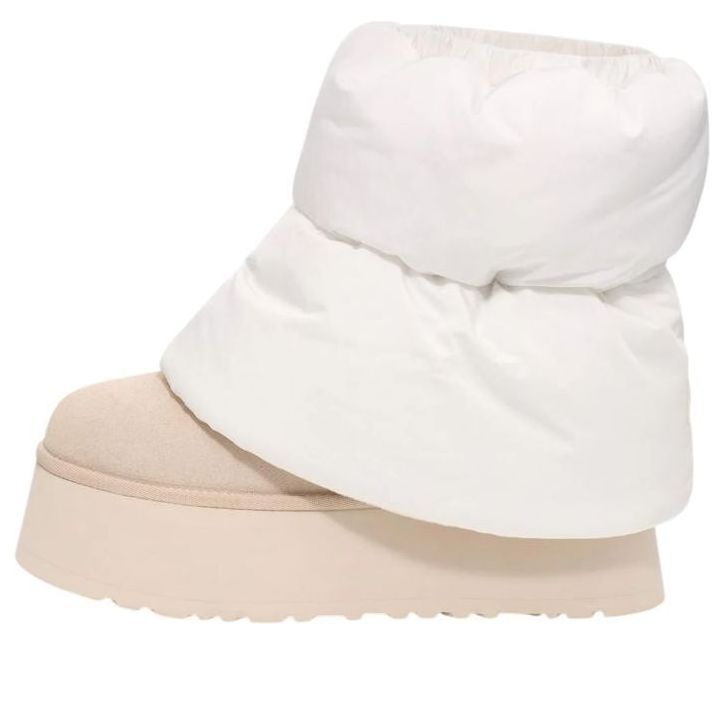 UGG CLASSIC MINI DIPPER PUFFER BOOT WHITE CERAMIC WOMENS