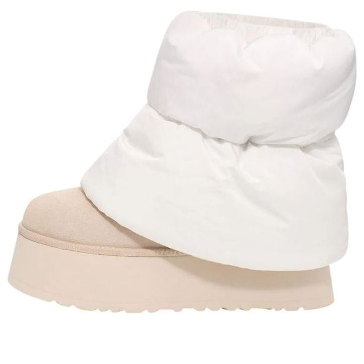 UGG CLASSIC MINI DIPPER PUFFER BOOT WHITE CERAMIC WOMENS