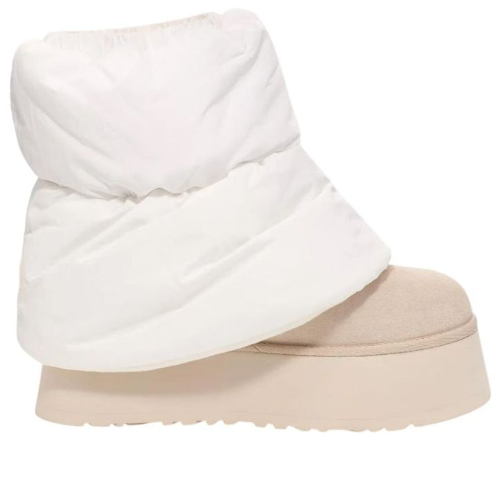 UGG CLASSIC MINI DIPPER PUFFER BOOT WHITE CERAMIC WOMENS