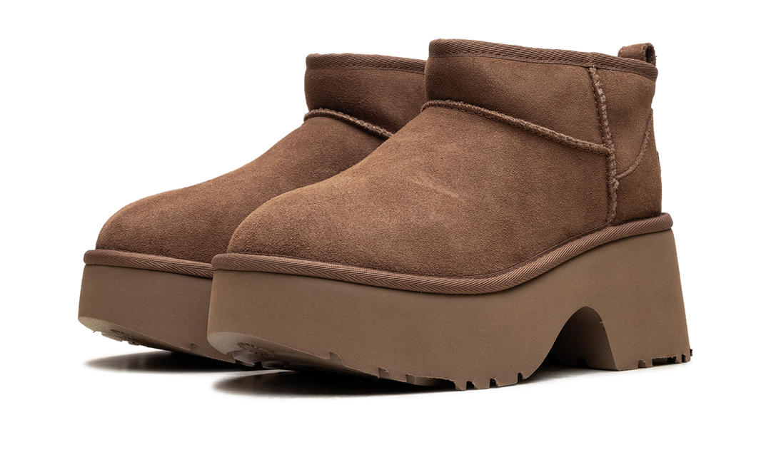 UGG CLASSIC ULTRA MINI NEW HEIGHTS BOOT CHESTNUT WOMENS