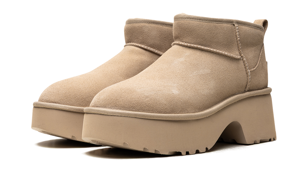 UGG CLASSIC ULTRA MINI NEW HEIGHTS BOOT MUSTARD SEED WOMENS