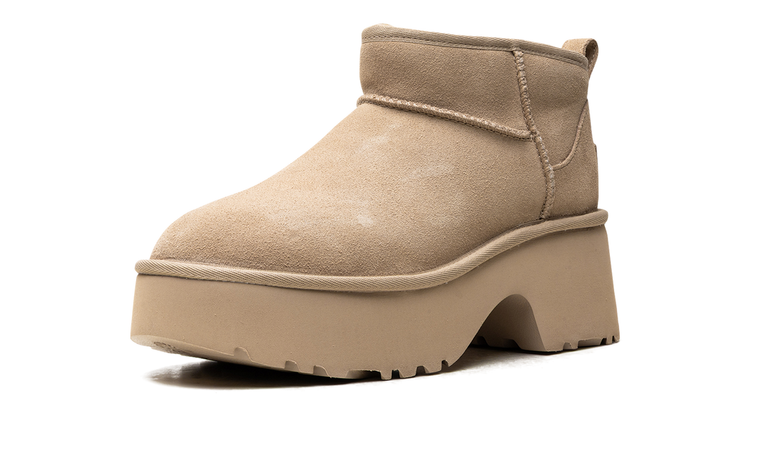 UGG CLASSIC ULTRA MINI NEW HEIGHTS BOOT MUSTARD SEED WOMENS
