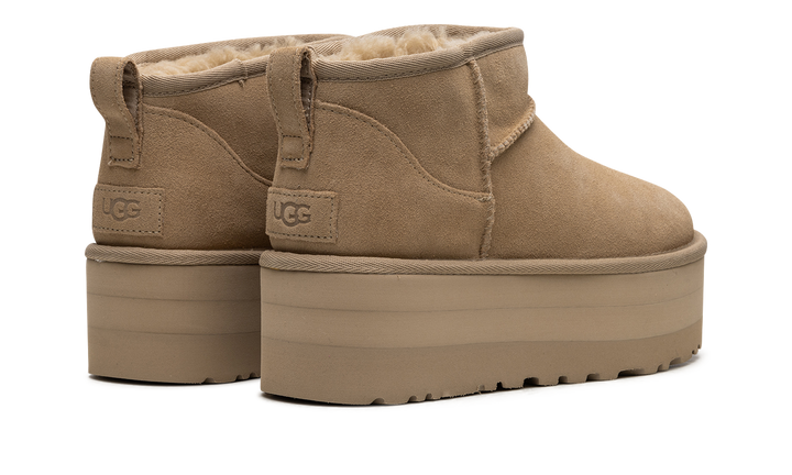 UGG CLASSIC ULTRA MINI PLATFORM BOOT MUSTARD SEED WOMENS