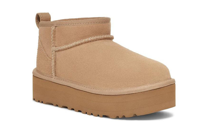 UGG CLASSIC ULTRA MINI PLATFORM BOOT SAND KIDS