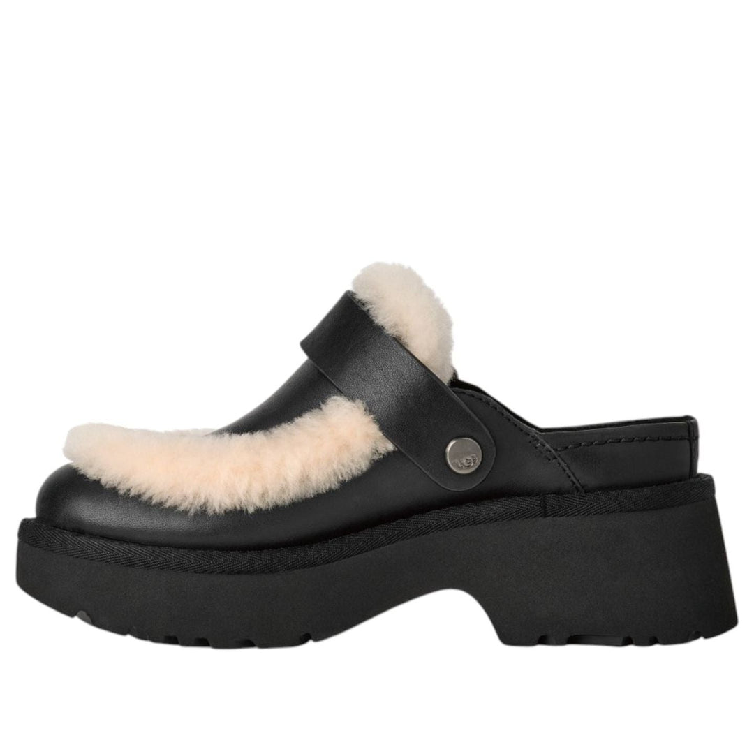 UGG ESMEE LEATHER CLOG BLACK WOMENS