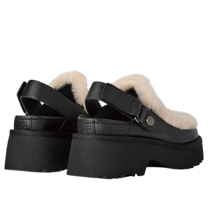 UGG ESMEE LEATHER CLOG BLACK WOMENS