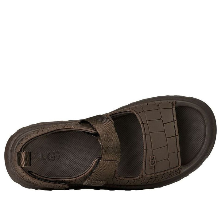 UGG GOLDENGLOW EMBOSSED SANDAL DENSE SMOKE WOMENS
