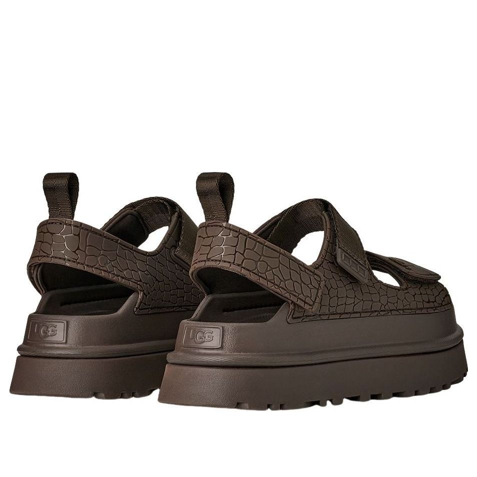 UGG GOLDENGLOW EMBOSSED SANDAL DENSE SMOKE WOMENS