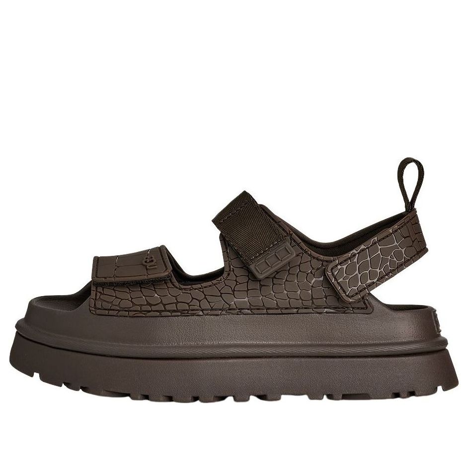UGG GOLDENGLOW EMBOSSED SANDAL DENSE SMOKE WOMENS