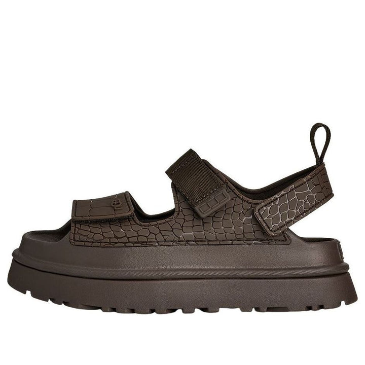 UGG GOLDENGLOW EMBOSSED SANDAL DENSE SMOKE WOMENS