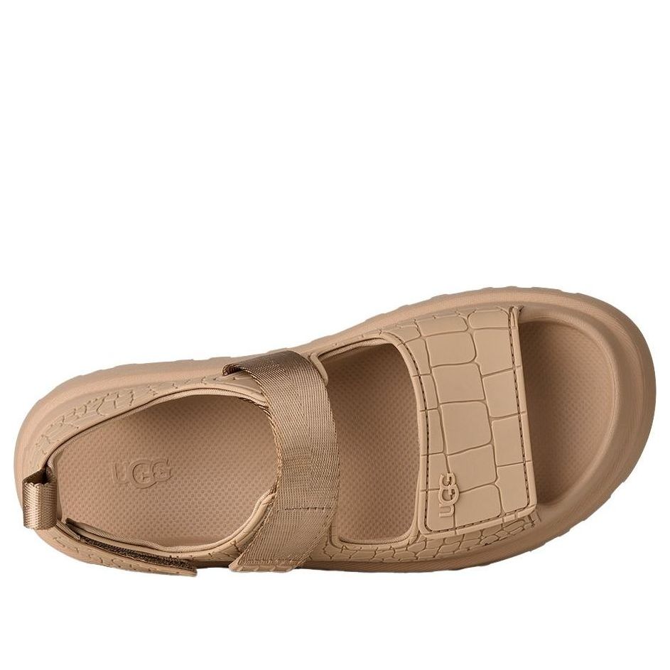 UGG GOLDENGLOW EMBOSSED SANDAL MUSTARD SEED WOMENS