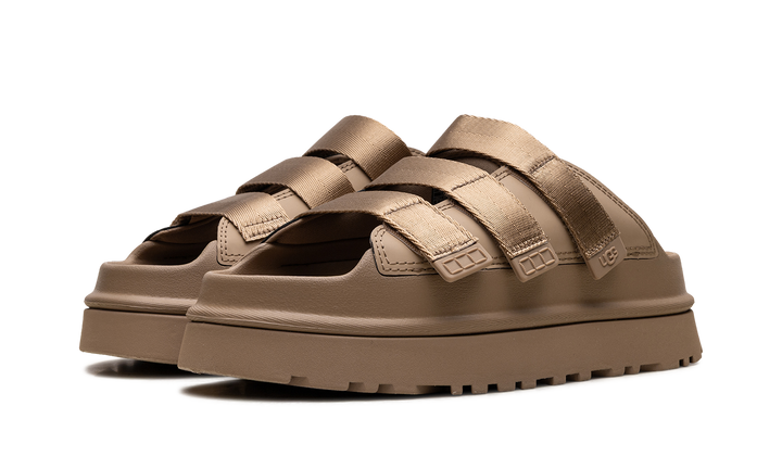 UGG GOLDENGLOW SLIDE DARK SAND WOMENS