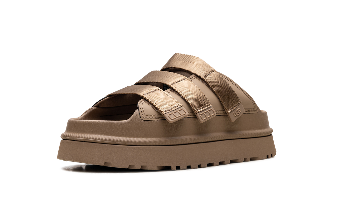 UGG GOLDENGLOW SLIDE DARK SAND WOMENS