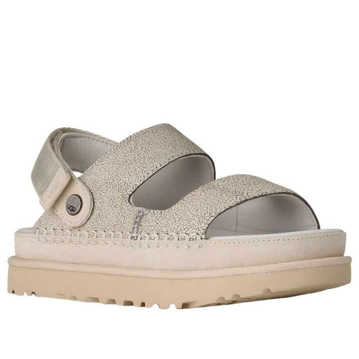 UGG GOLDENSTAR CRACKLE GLIDE SANDAL CRACKLE WHITE WOMENS