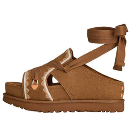 UGG GOLDENSTAR HI ARTISTITCH SLIDE CHESTNUT MULTI WOMENS