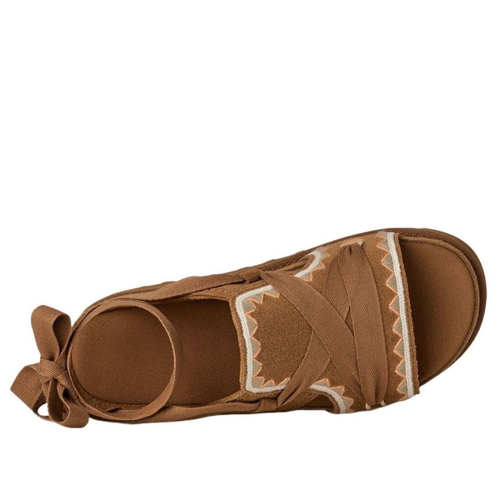 UGG GOLDENSTAR HI ARTISTITCH SLIDE CHESTNUT MULTI WOMENS