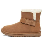 UGG MINI BAILEY GRAPHIC LOGO STRAP BOOT CHESTNUT WOMENS