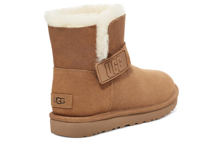 UGG MINI BAILEY GRAPHIC LOGO STRAP BOOT CHESTNUT WOMENS